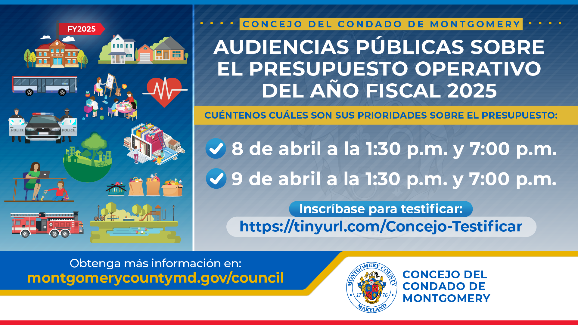 Audiencias Públicas del Presupuesto Operativo del Año Fiscal 2025 el 8 y 9 de Abril a la 1:30 p.m. y 7 p.m.